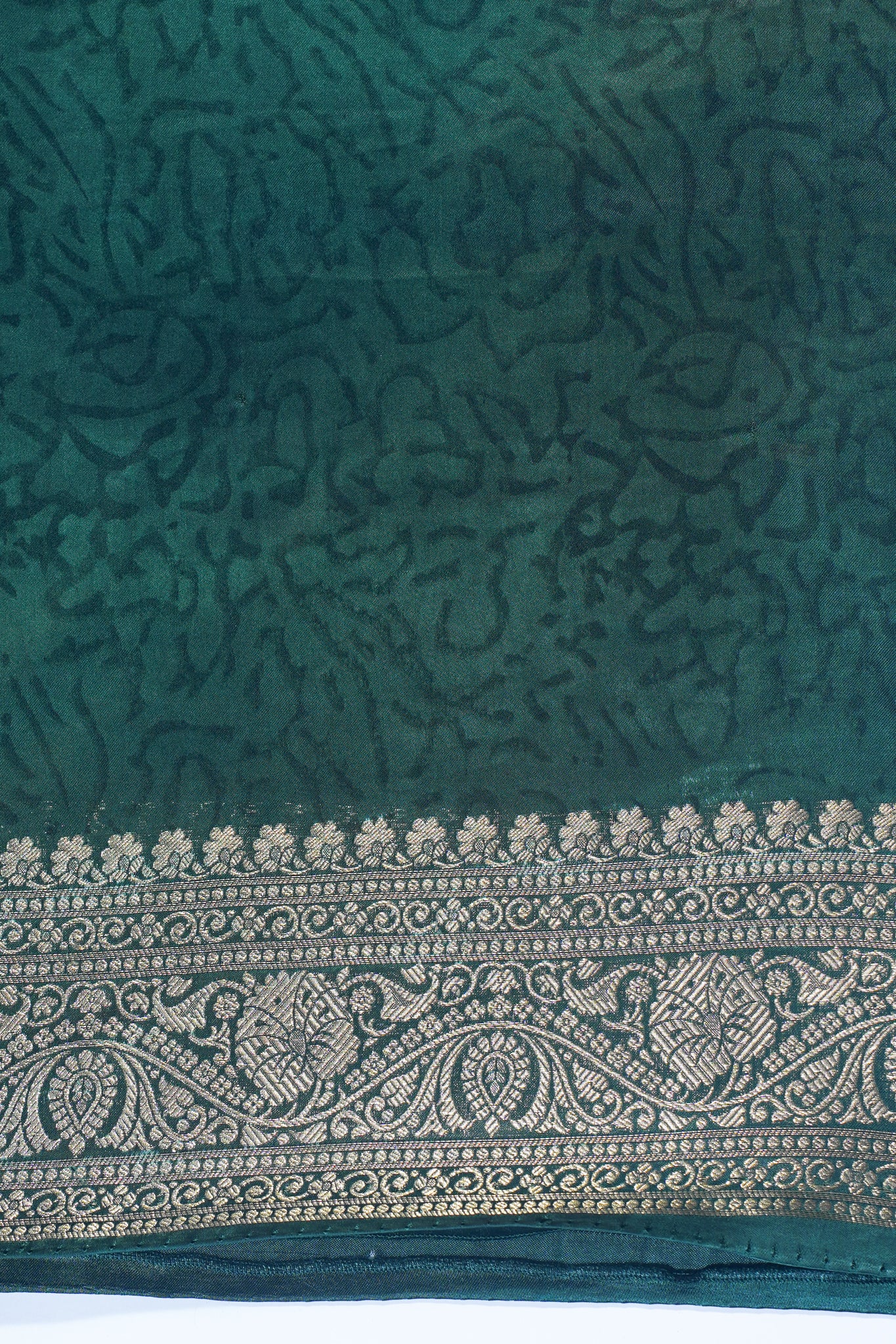 Tri-Color Checkered Viscose Satin Saree with Intricate Block Print