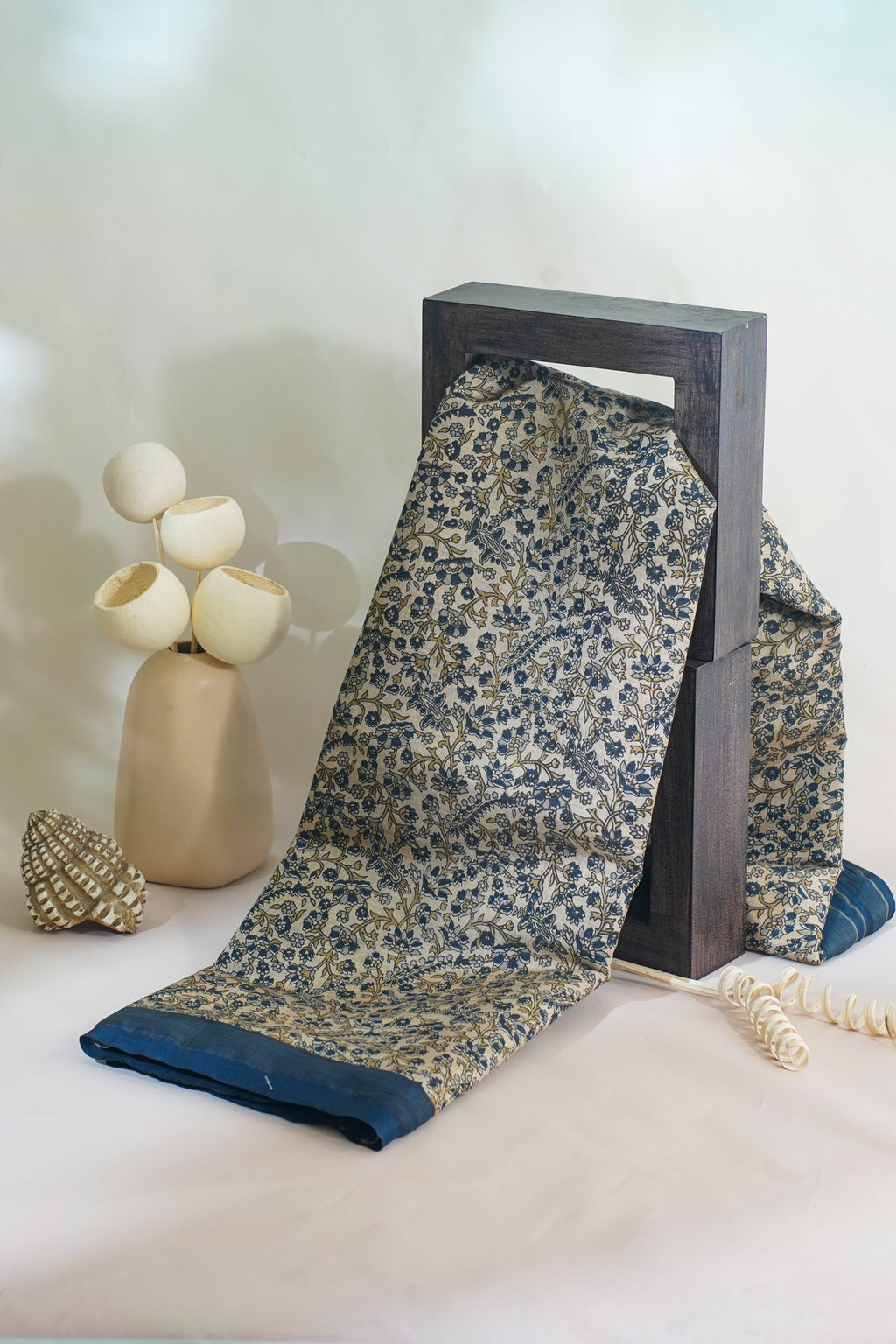 Tussar Silk Saree featuring Kalamkari Print