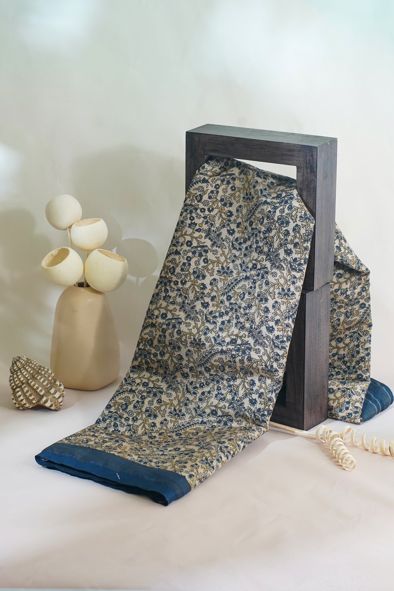 Tussar Silk Saree featuring Kalamkari Print