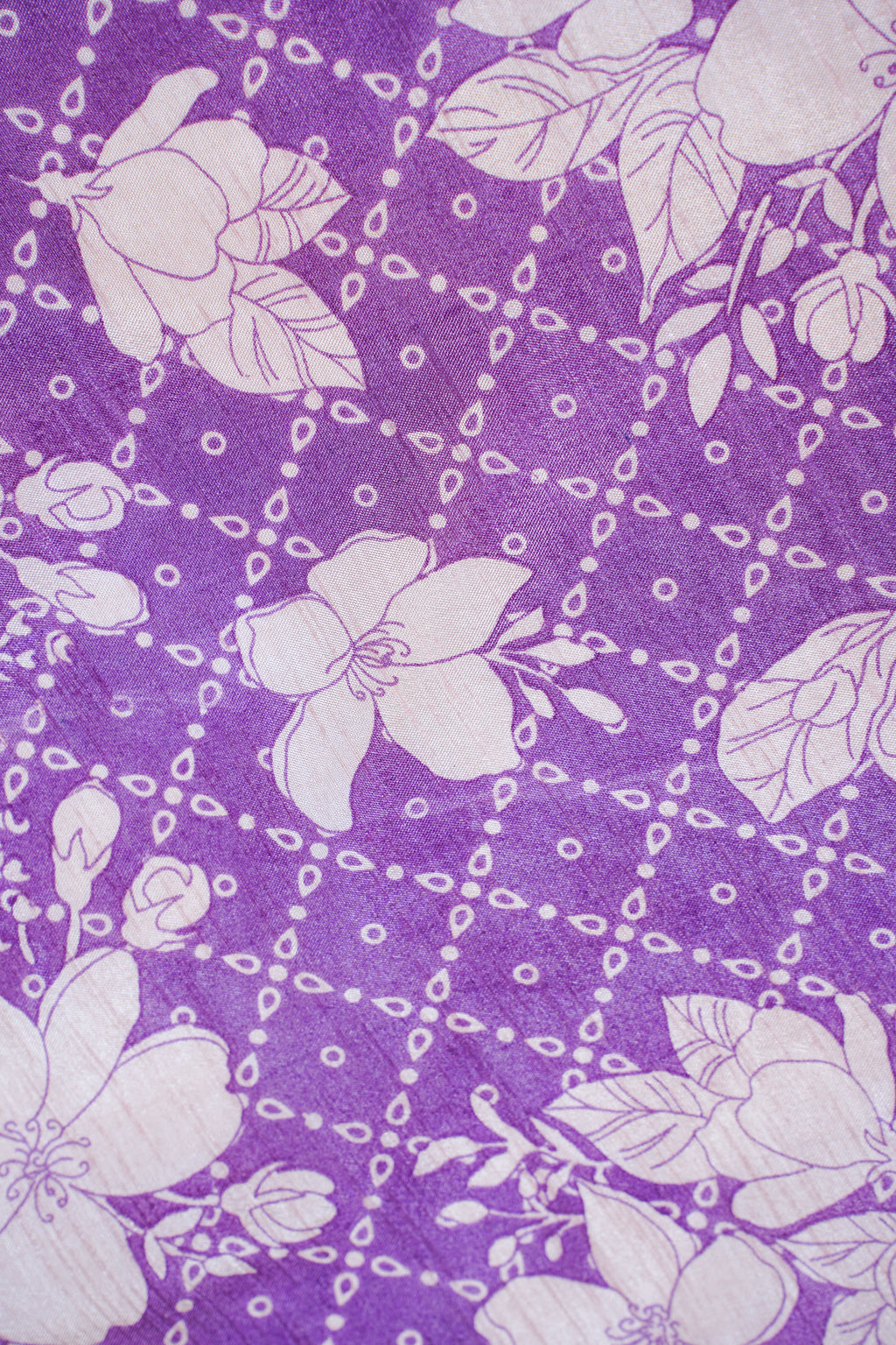 Purple Muga Silk Kalamkari Print Fancy Saree
