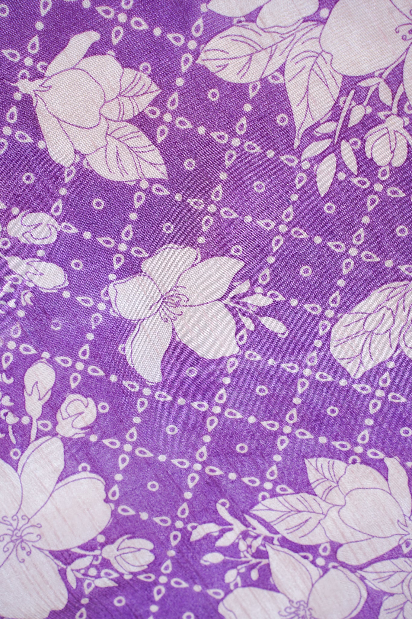 Purple Muga Silk Kalamkari Print Fancy Saree
