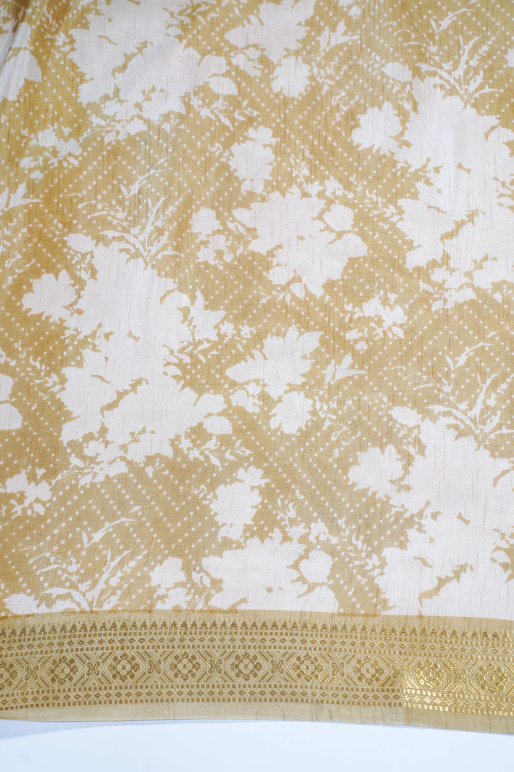 Mustard Yellow Muga Silk Kalamkari Print Fancy Saree