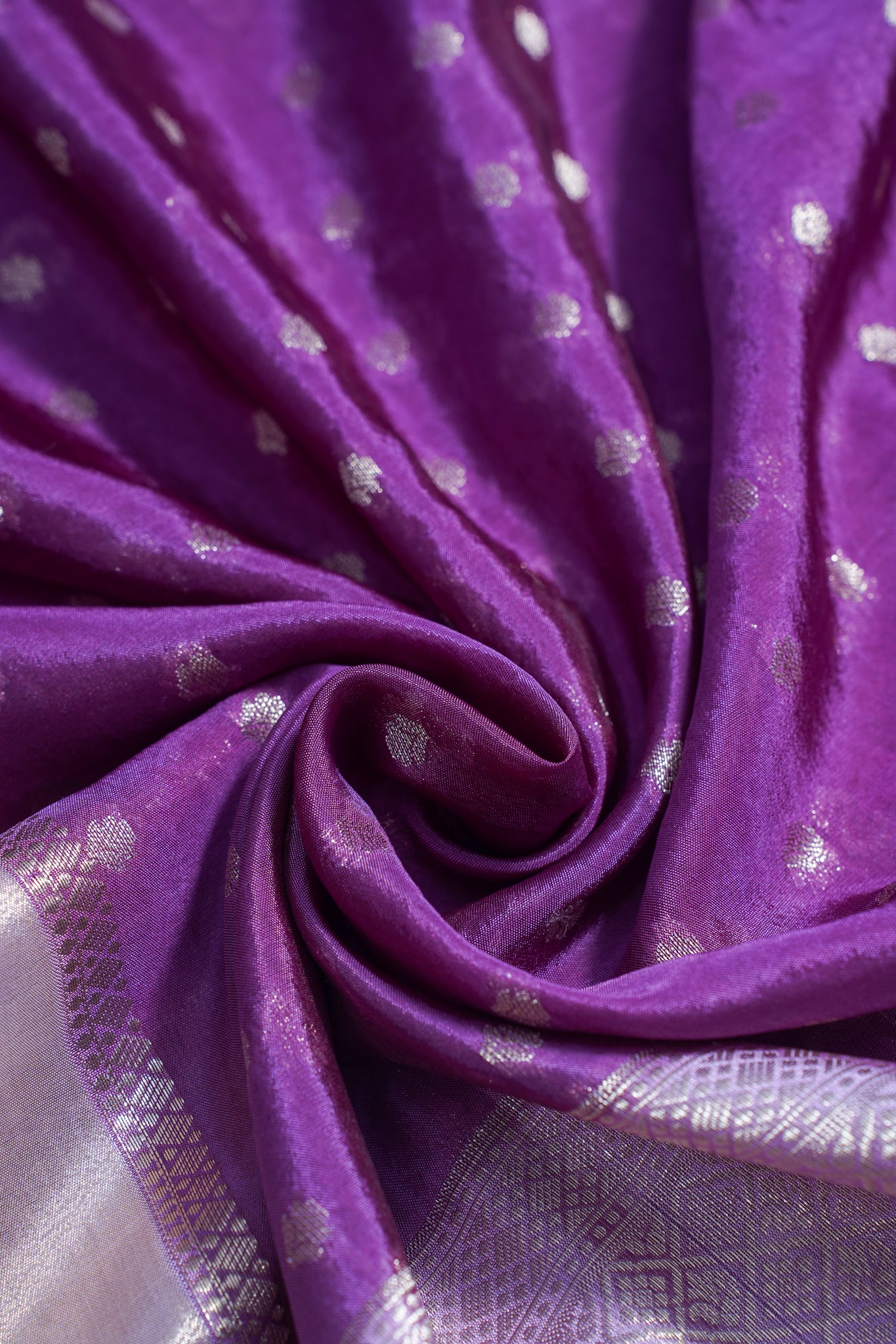 Purple Semi Katan Silk Saree