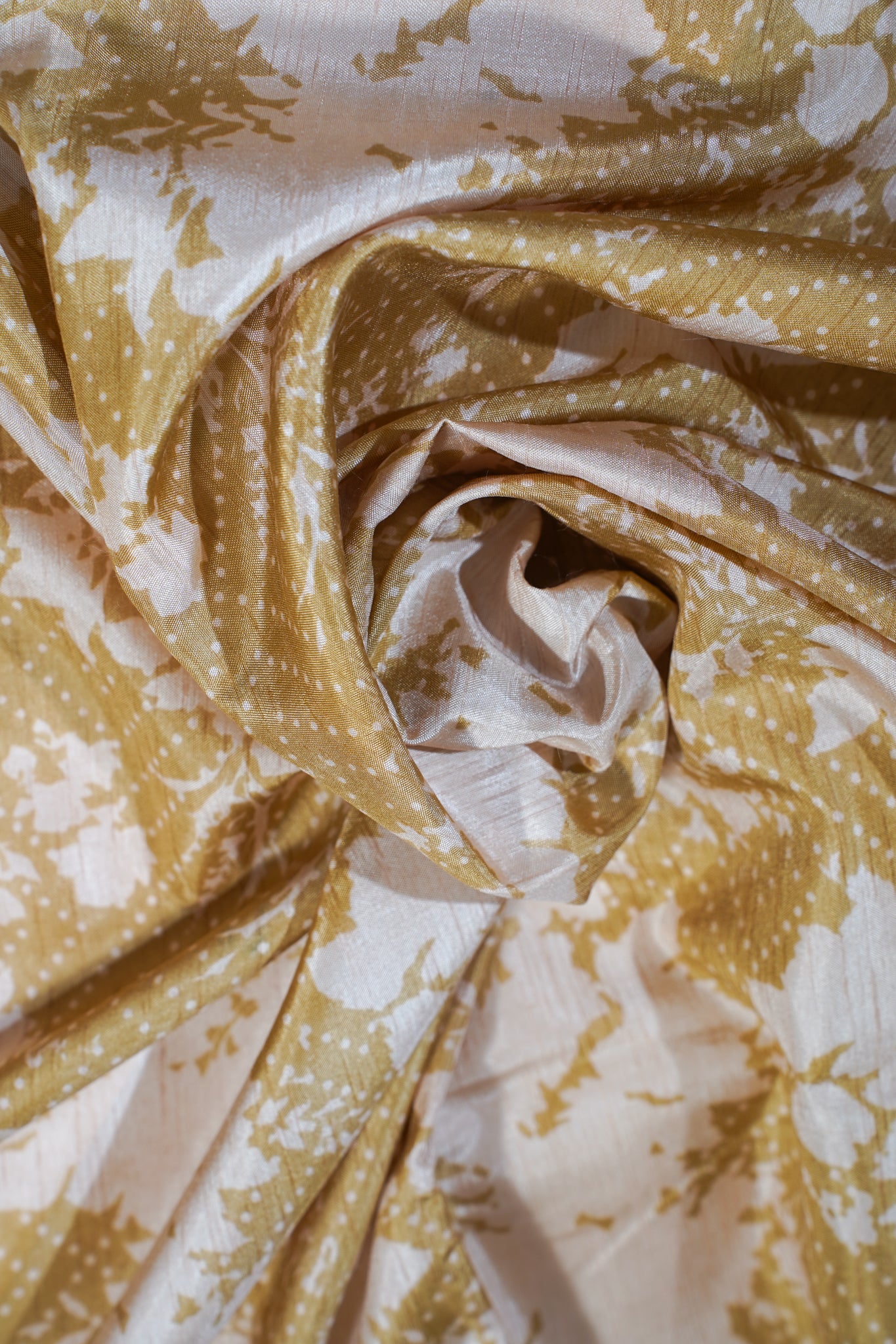 Mustard Yellow Muga Silk Kalamkari Print Fancy Saree