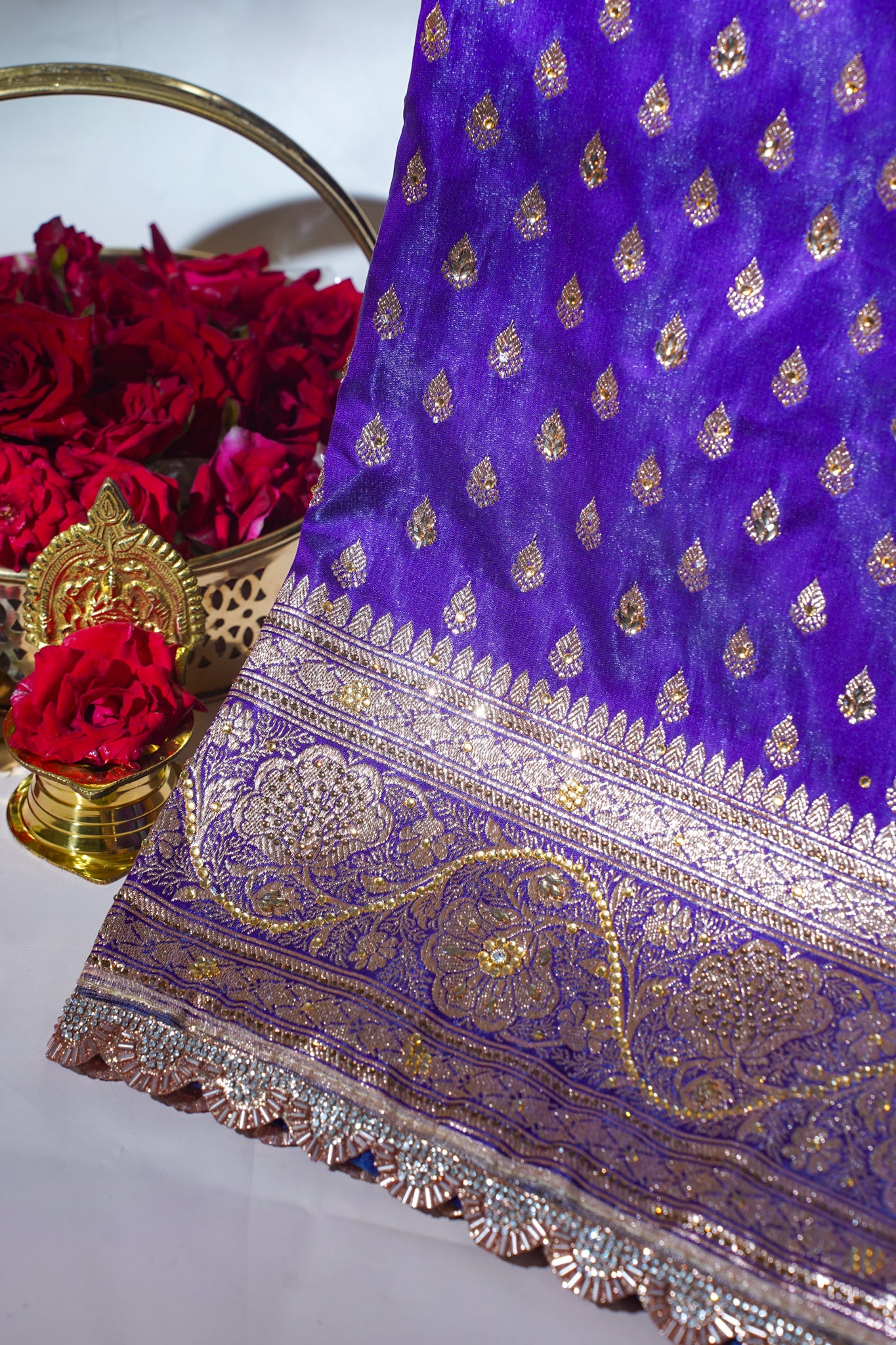 Purple Banarasi Saree