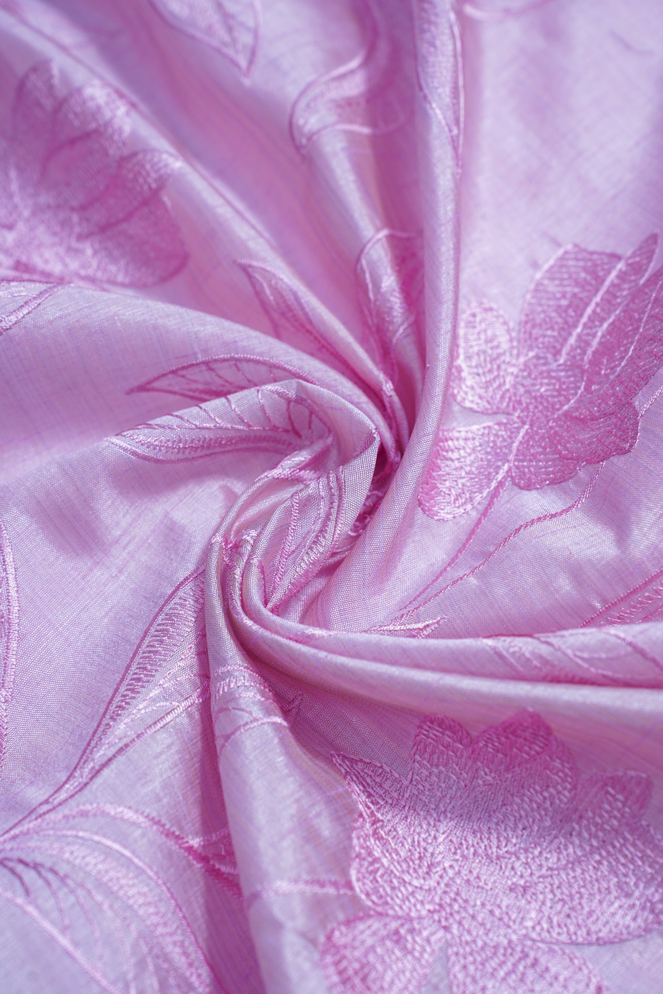 Pink Raw Tussar Saree with Fancy Embroidery