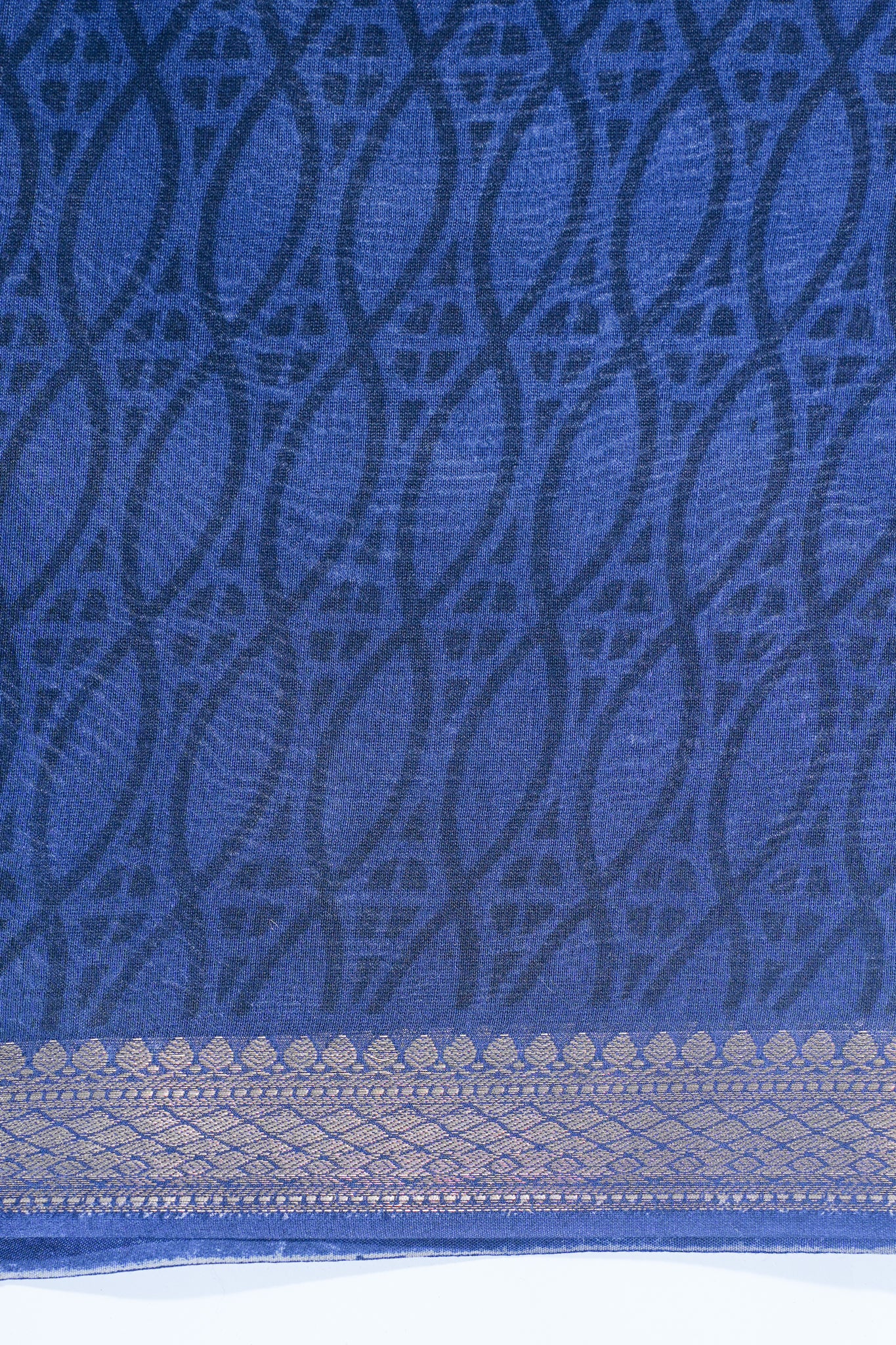 Blue Pure Chanderi Saree with Kalamkari Print