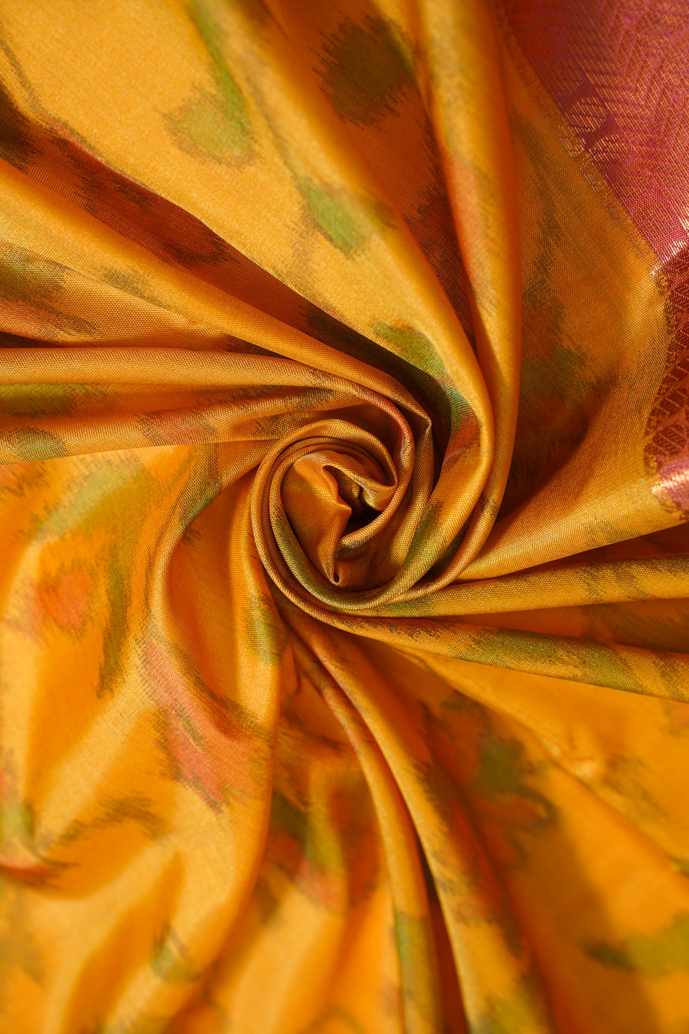 Yellow Soft Silk Saree with Pink Border