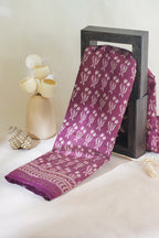 Magenta Tussar Silk Saree with Kalamkari Print (washable)