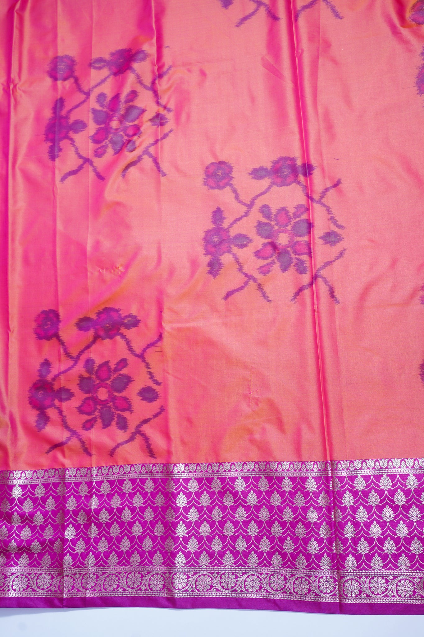 Yellow Soft Silk Saree with Pink Border