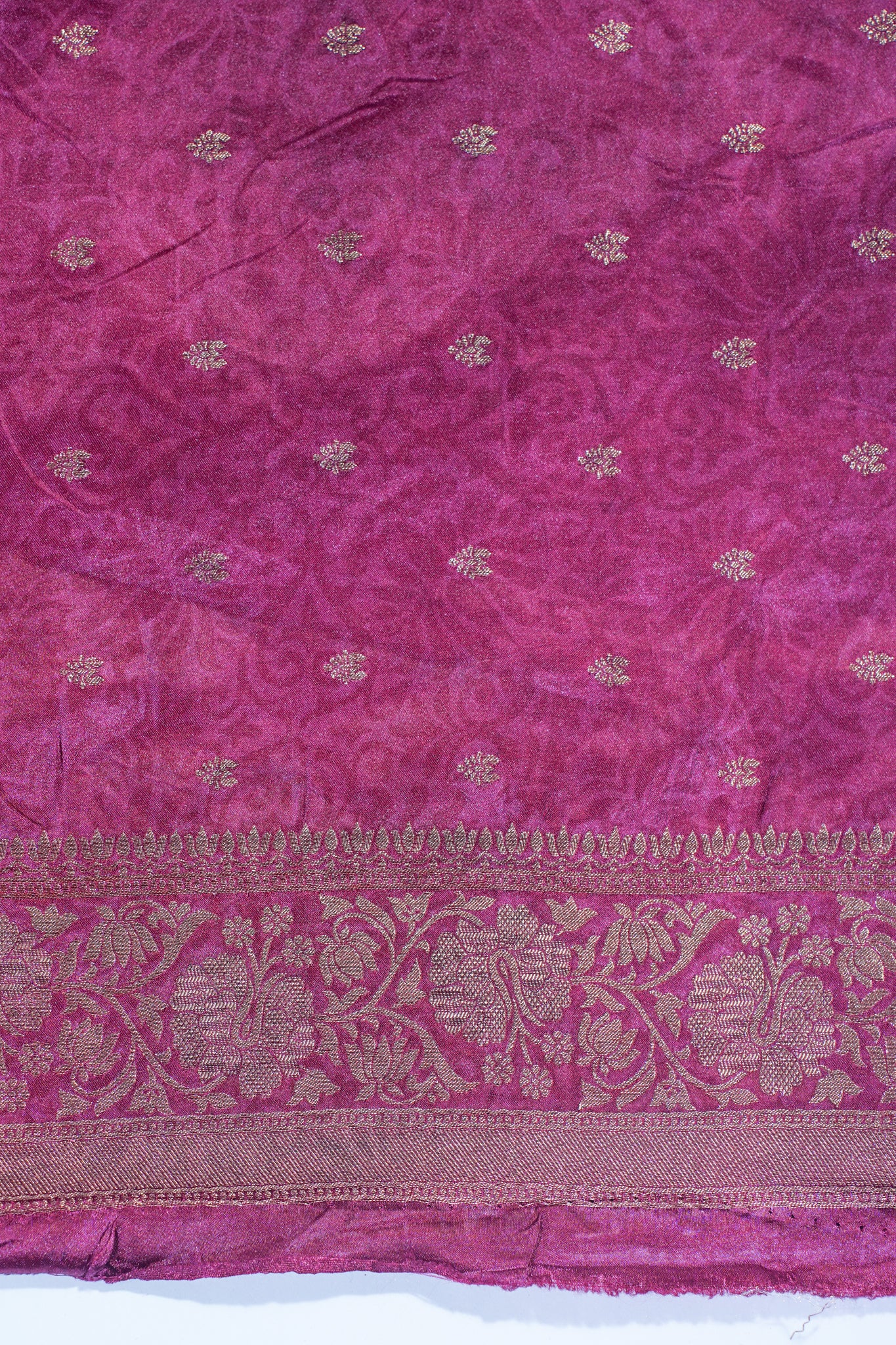 Purple Mushroo Silk Kalamkari Print Fancy Saree