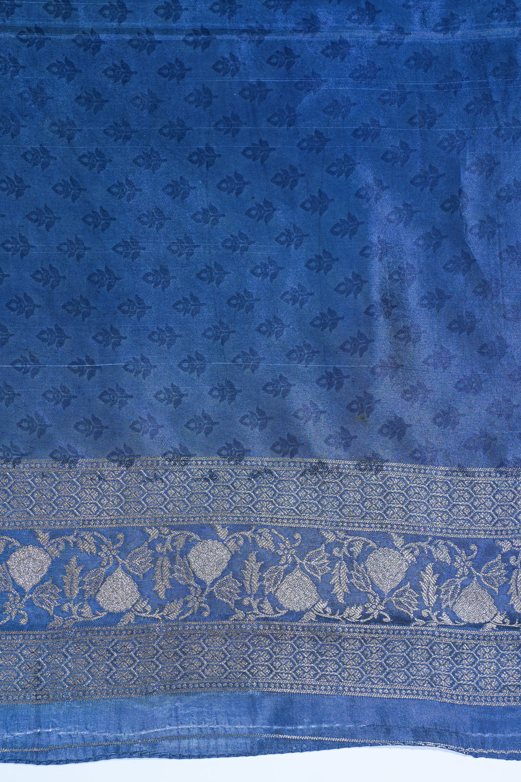 Blue Viscose Satin Kalamkari Print Fancy Saree