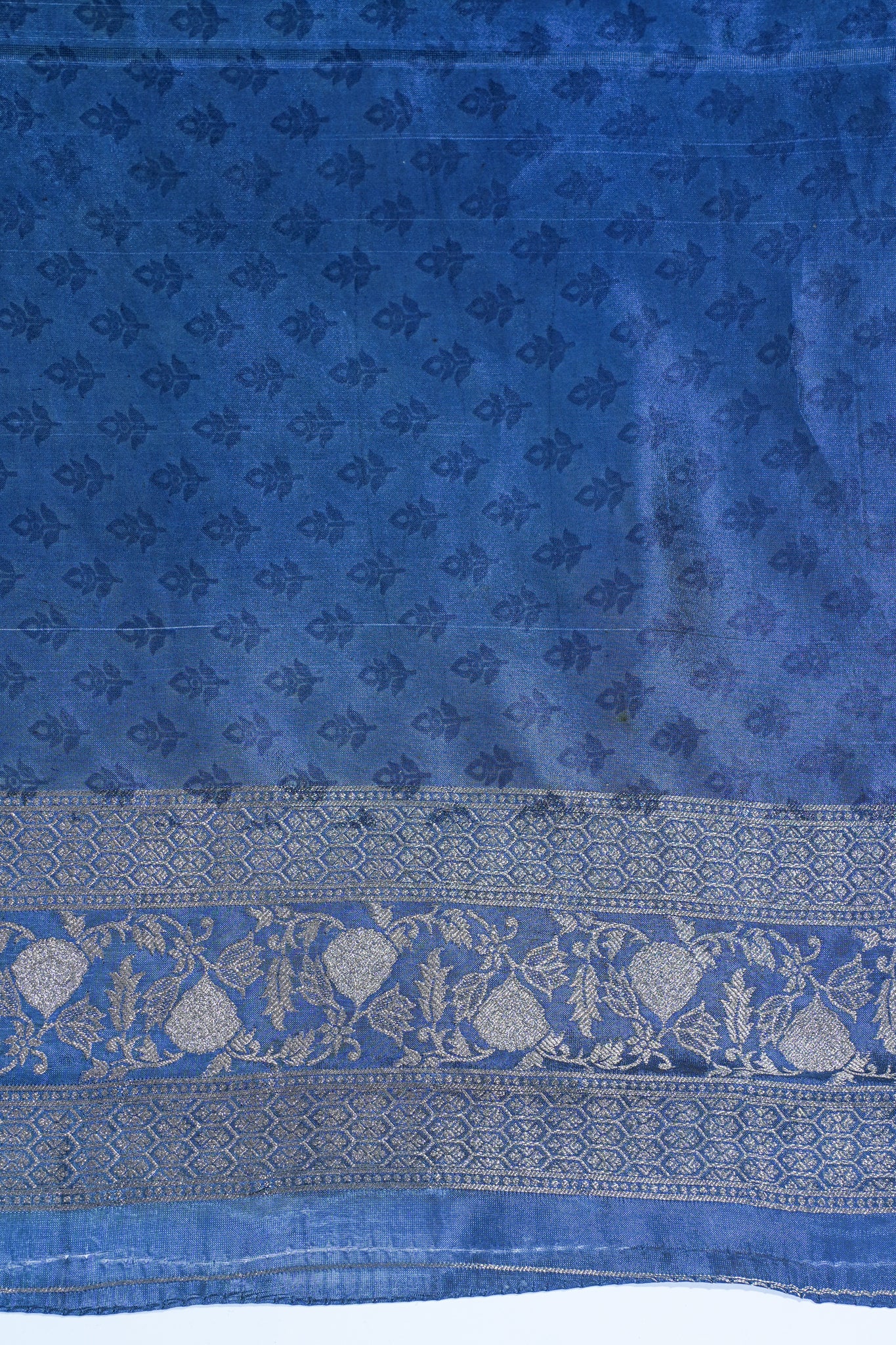 Blue Viscose Satin Kalamkari Print Fancy Saree
