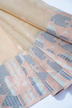Brown Cotton Linen Weaving Saree