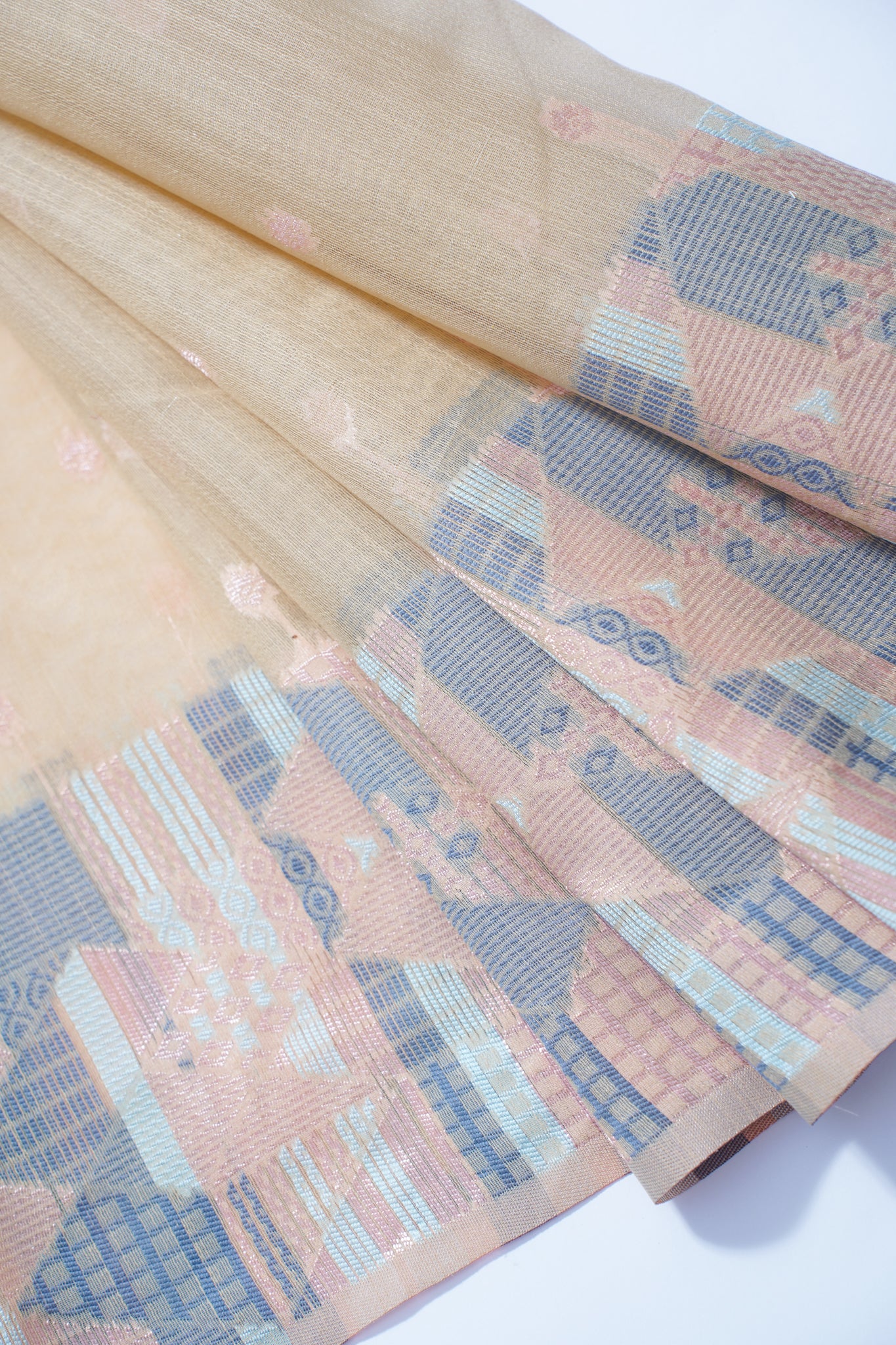Brown Cotton Linen Weaving Saree