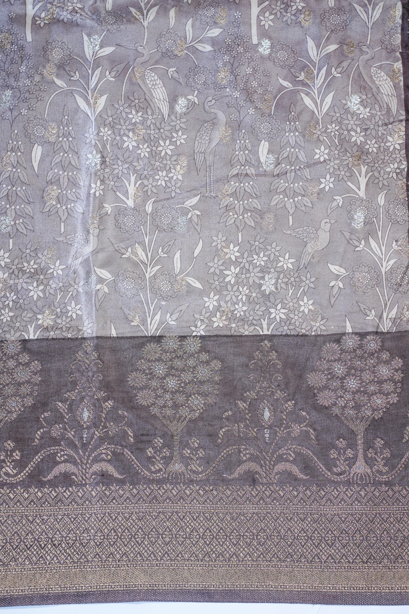 Mushroo Silk Kalamkari Print Fancy Saree