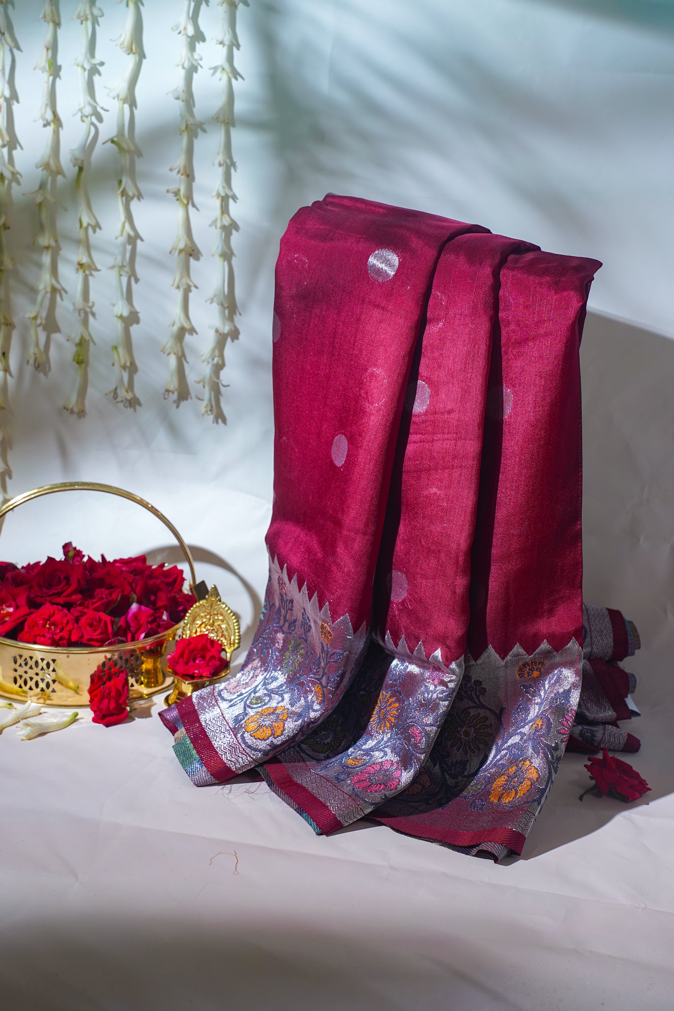 Red Tussar Pathony Saree