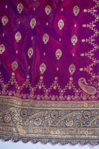 Pink Banarasi Saree with Green Pallu