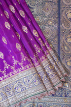 Pink Banarasi Saree with Green Pallu