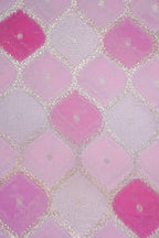 Pink Kora Satin Rangkat Saree with Gold Embroidery