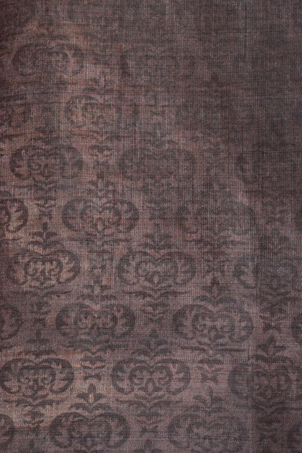 Brown Tussar Silk Saree with Kalamkari Print (Washable)
