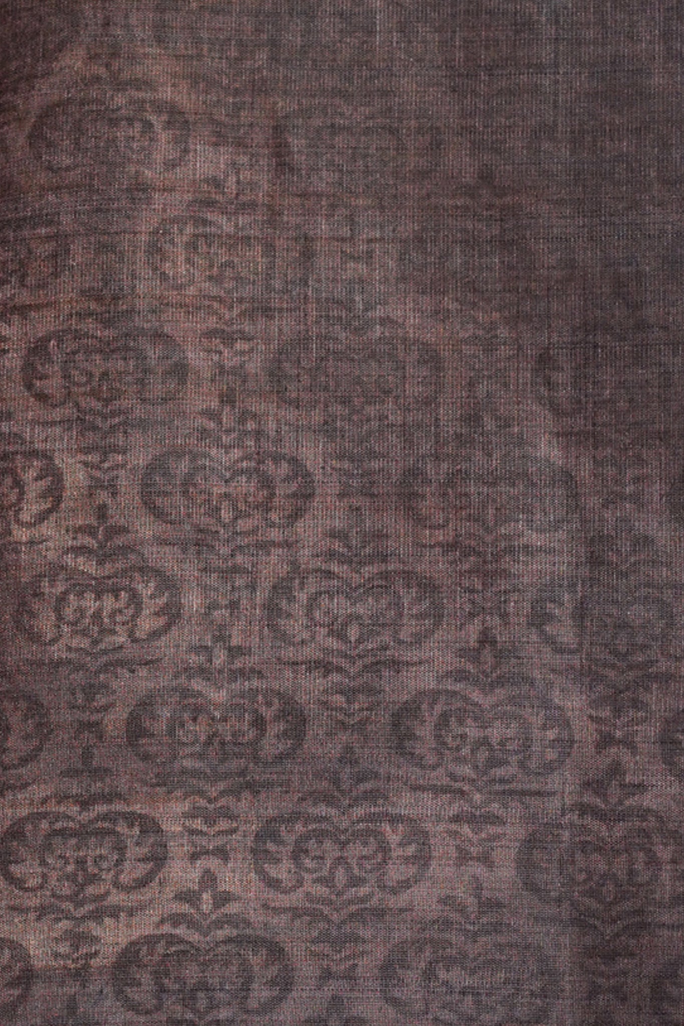 Brown Tussar Silk Saree with Kalamkari Print (Washable)