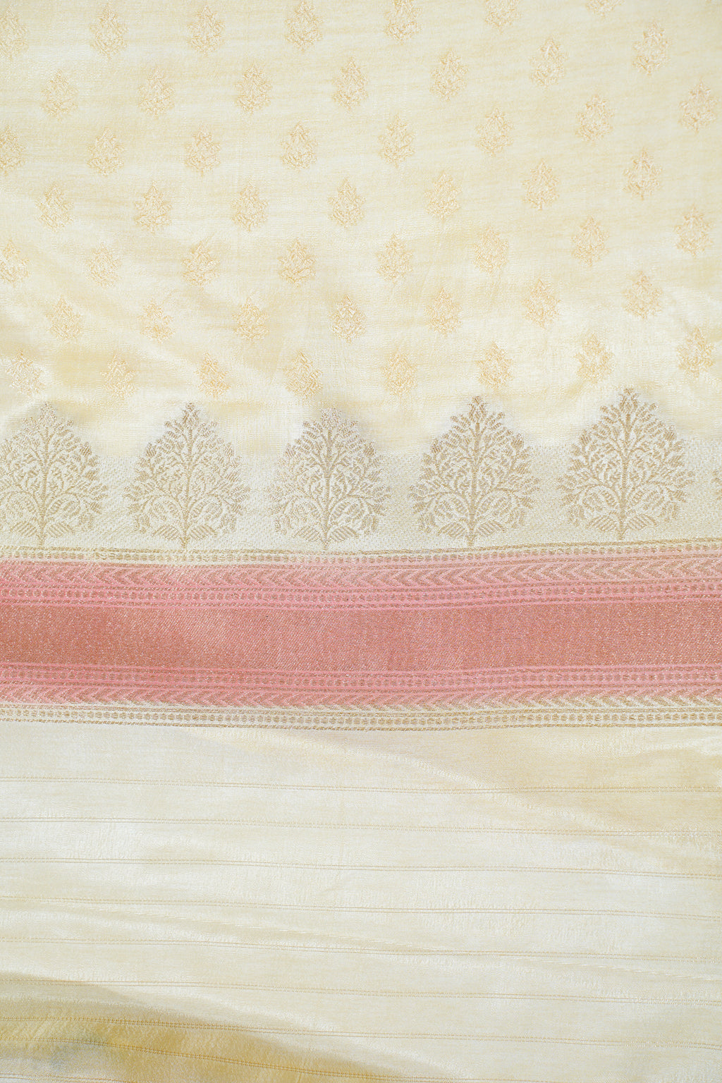 Yellow Georgette Weaving Saree with Pink and Orange Floral Patterns
