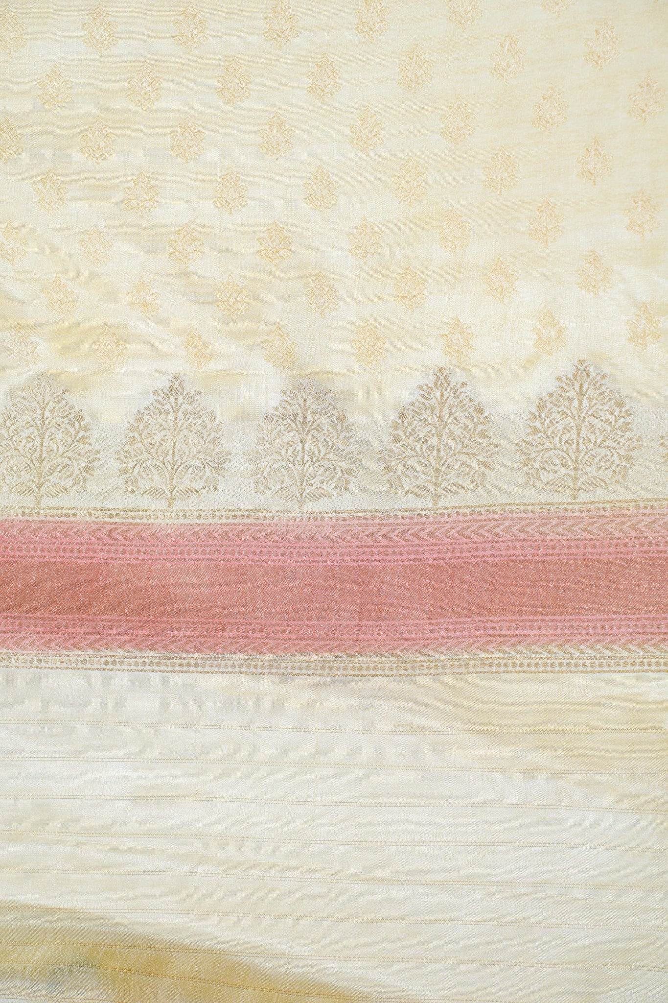 Yellow Georgette Weaving Saree with Pink and Orange Floral Patterns