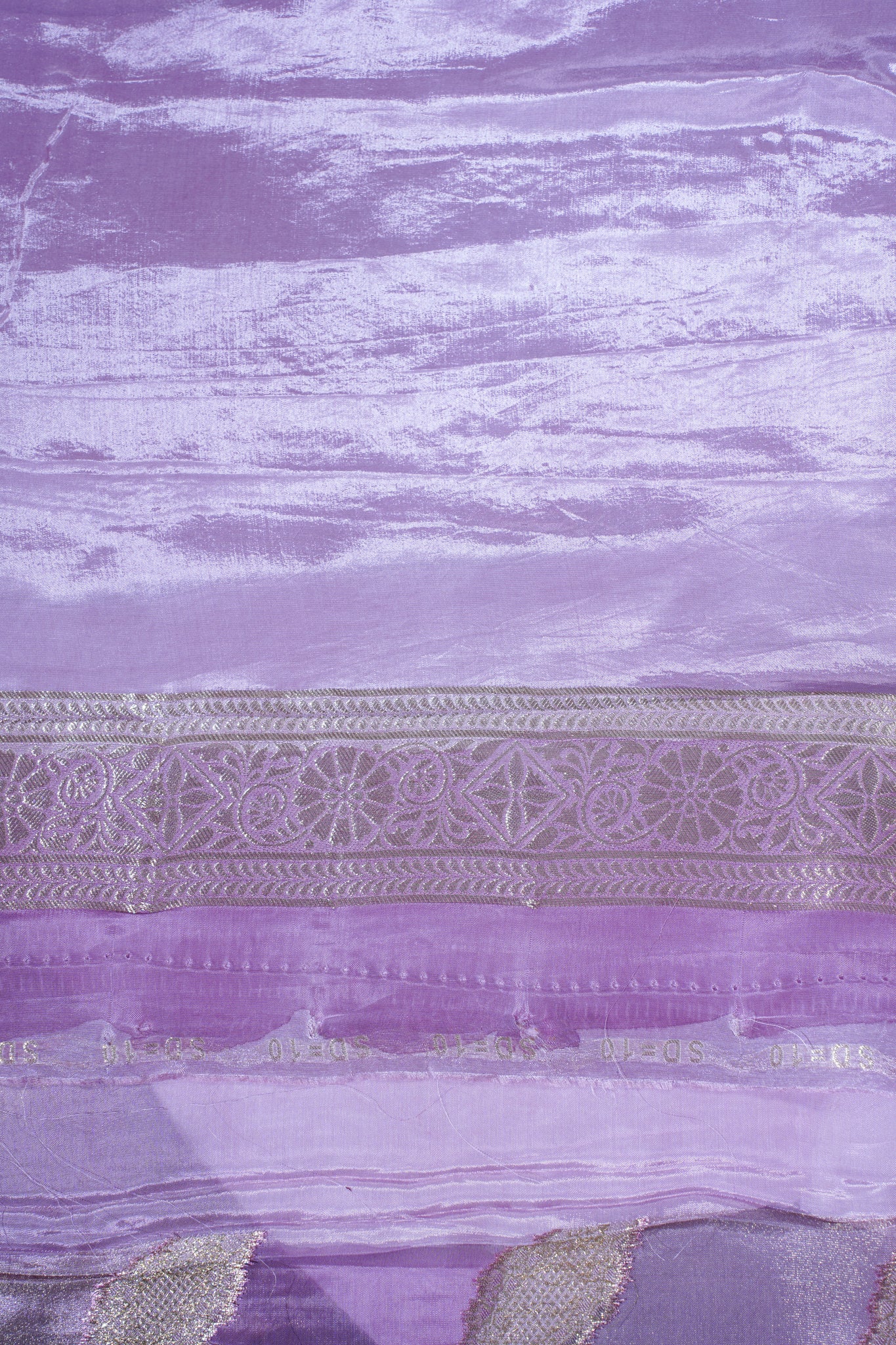Mauve & Pink Kora Satin Rang kart Saree with Gold Woven Pattern
