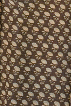 Brown Tussar Silk Saree with Kalamkari Print (Washable)