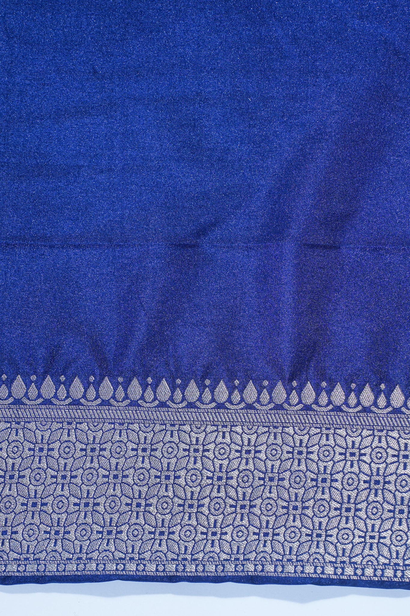 Blue Mushroo Silk Saree with Bandhani Print