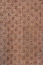 Brown Tussar Silk Saree with Kalamkari Print (Washable)