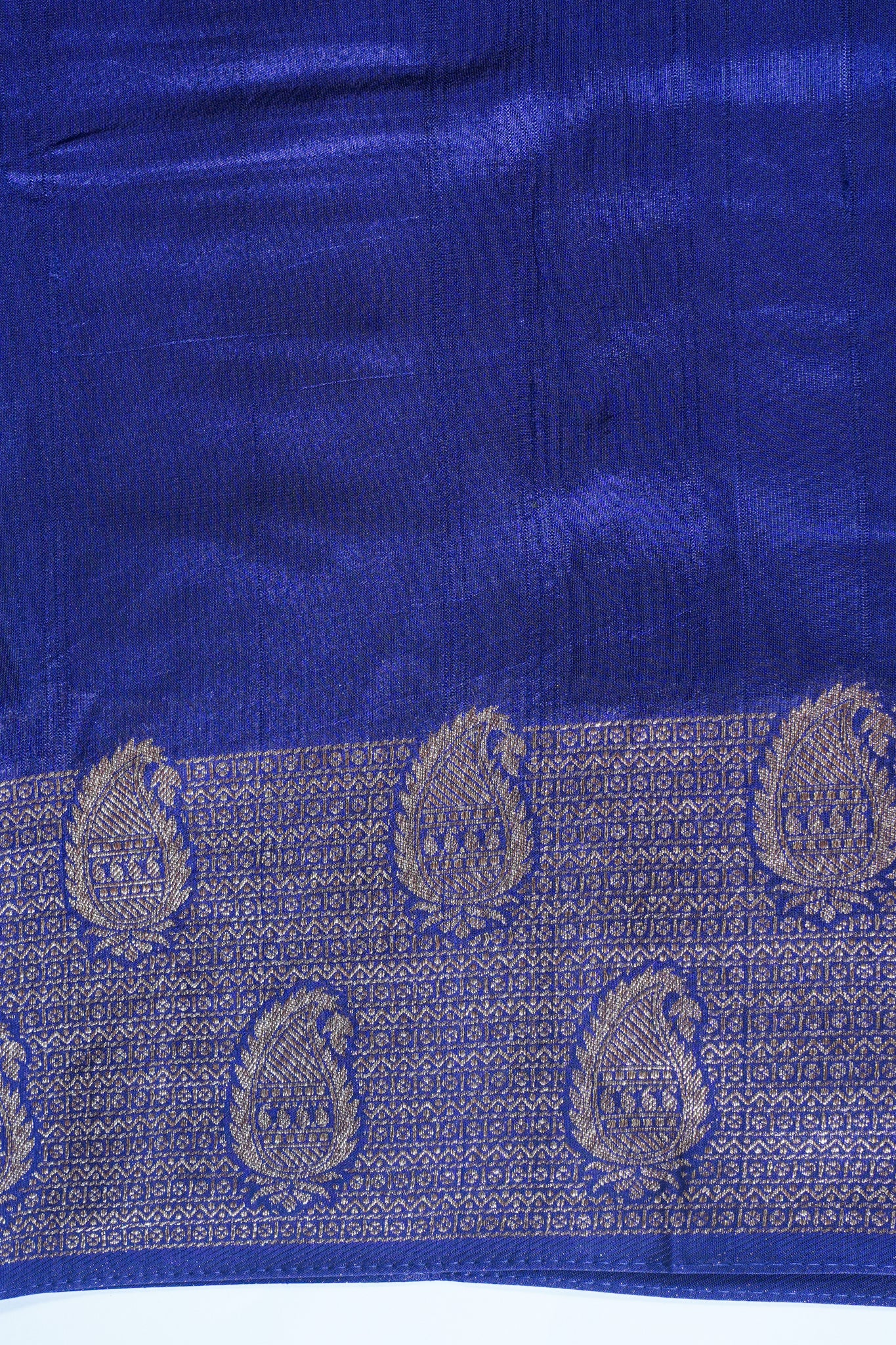 Blue Tussar Georgette Saree with Antique Zari Border