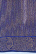 Blue Tussar Georgette Saree with Antique Zari Border