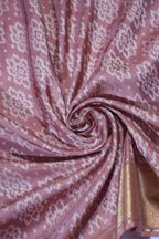 Pink Satin Georgette Saree with Intricate Patterns & Fancy Weave