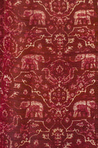 Chocolate Brown Tussar Silk Saree with Kalamkari Print (Washable)