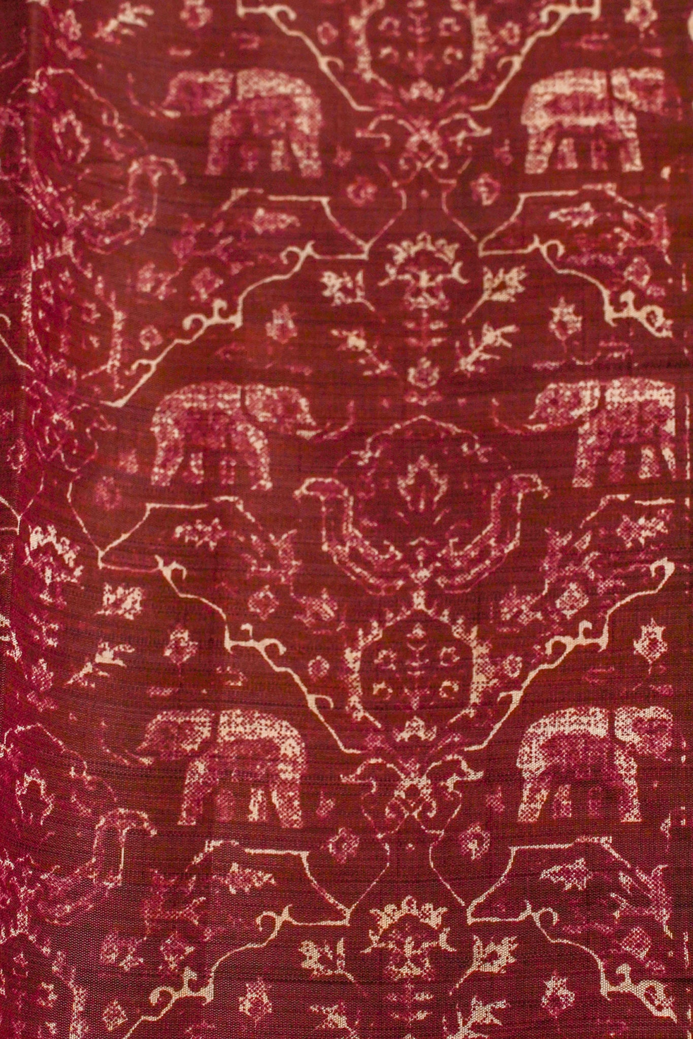 Chocolate Brown Tussar Silk Saree with Kalamkari Print (Washable)