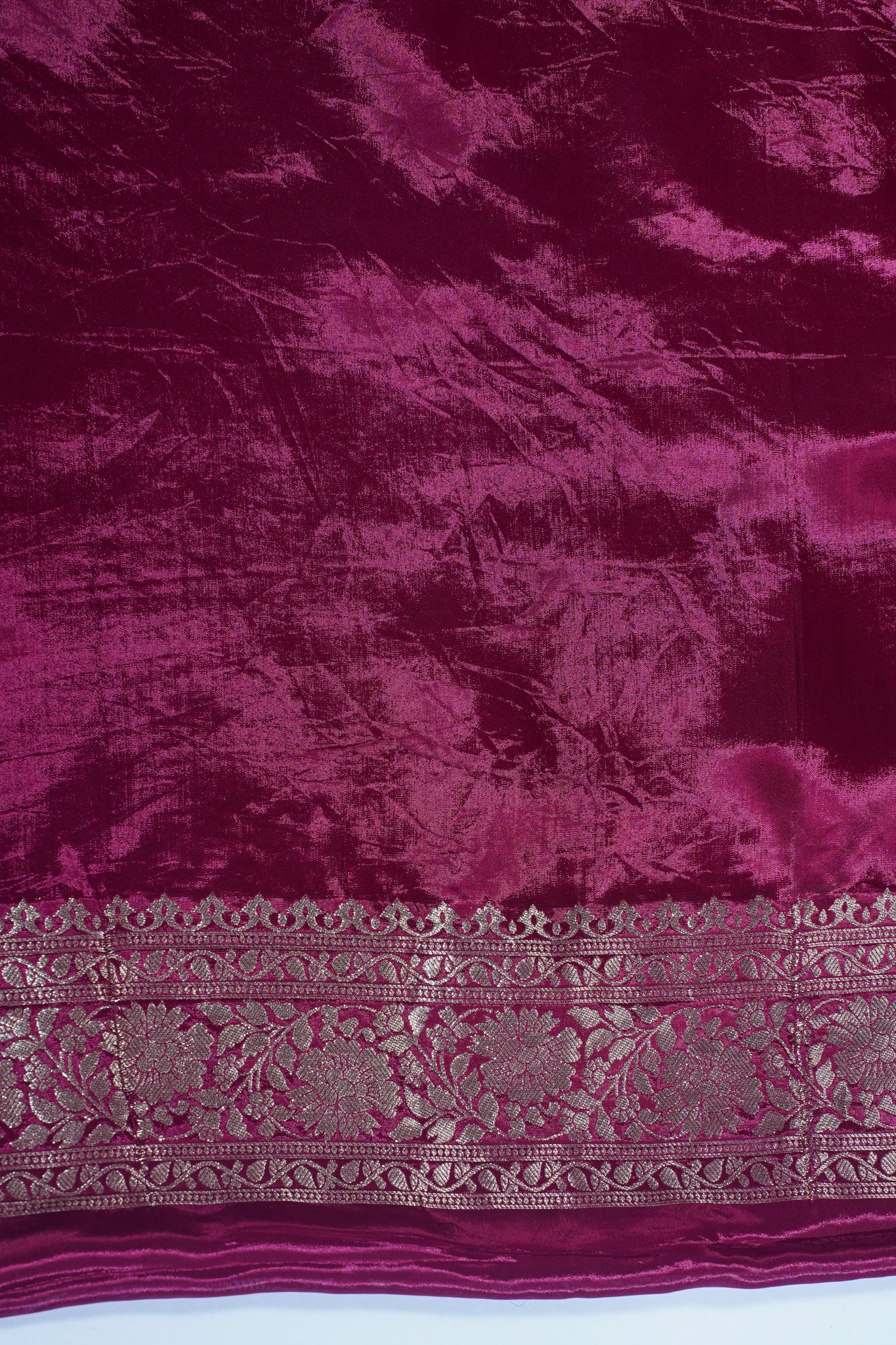 Pink Kora Satin Saree with Bandhani Weaving