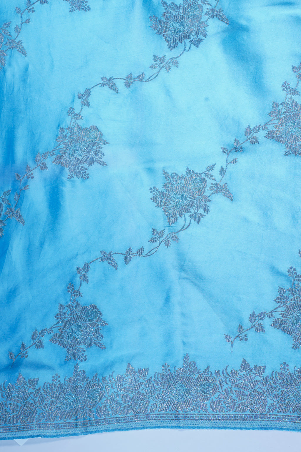 Royal Blue Banarasi Mushroo Satin Saree