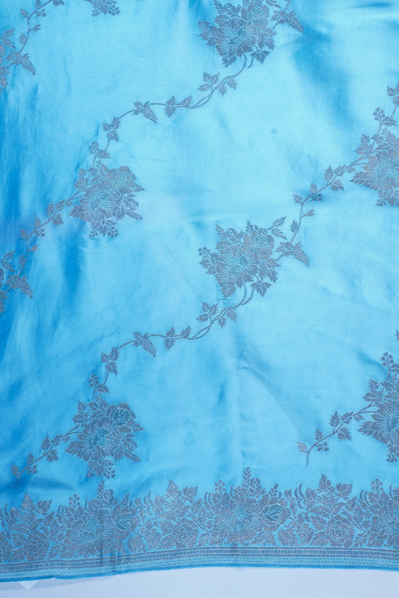 Royal Blue Banarasi Mushroo Satin Saree
