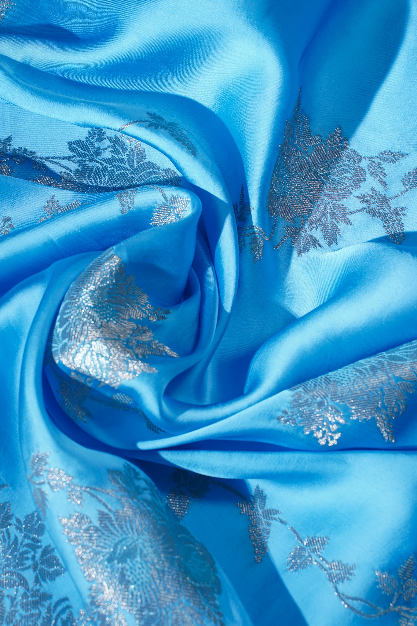 Royal Blue Banarasi Mushroo Satin Saree