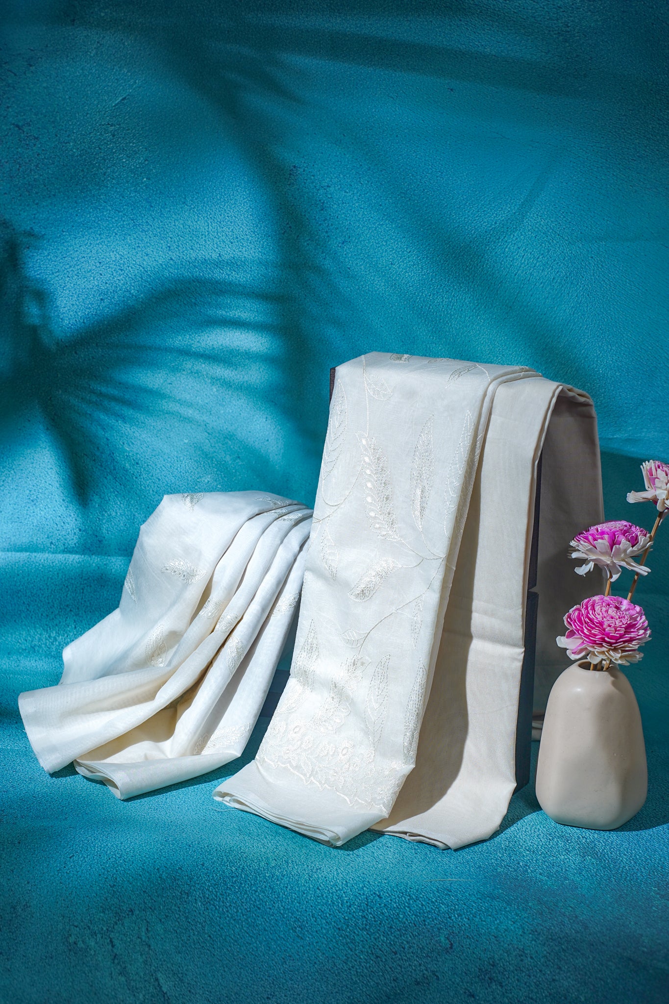 Ivory Mul Cotton–Mul Chanderi Suit Set