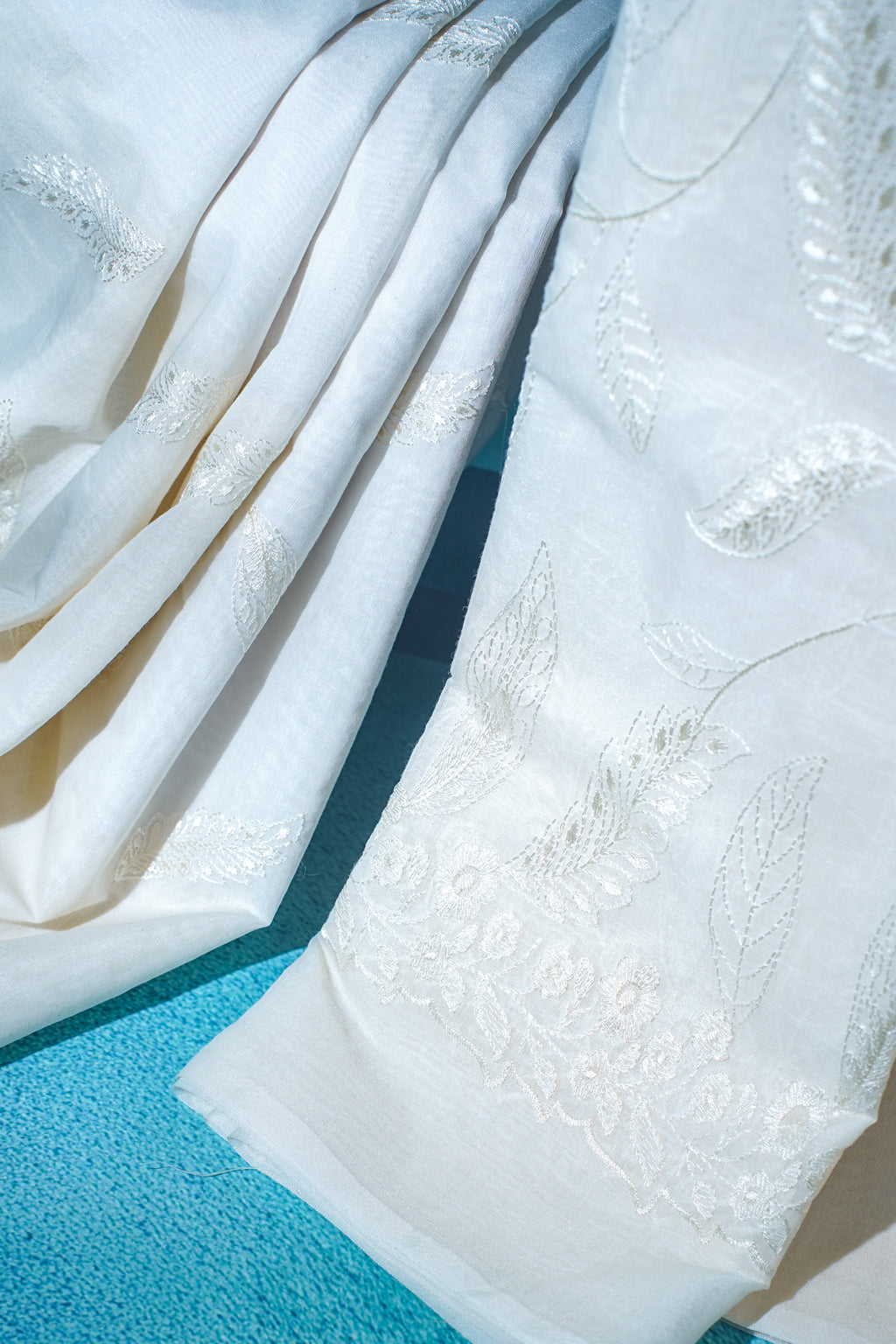 Ivory Mul Cotton–Mul Chanderi Suit Set