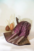 Purple Saree with Gold Patterned Weaving