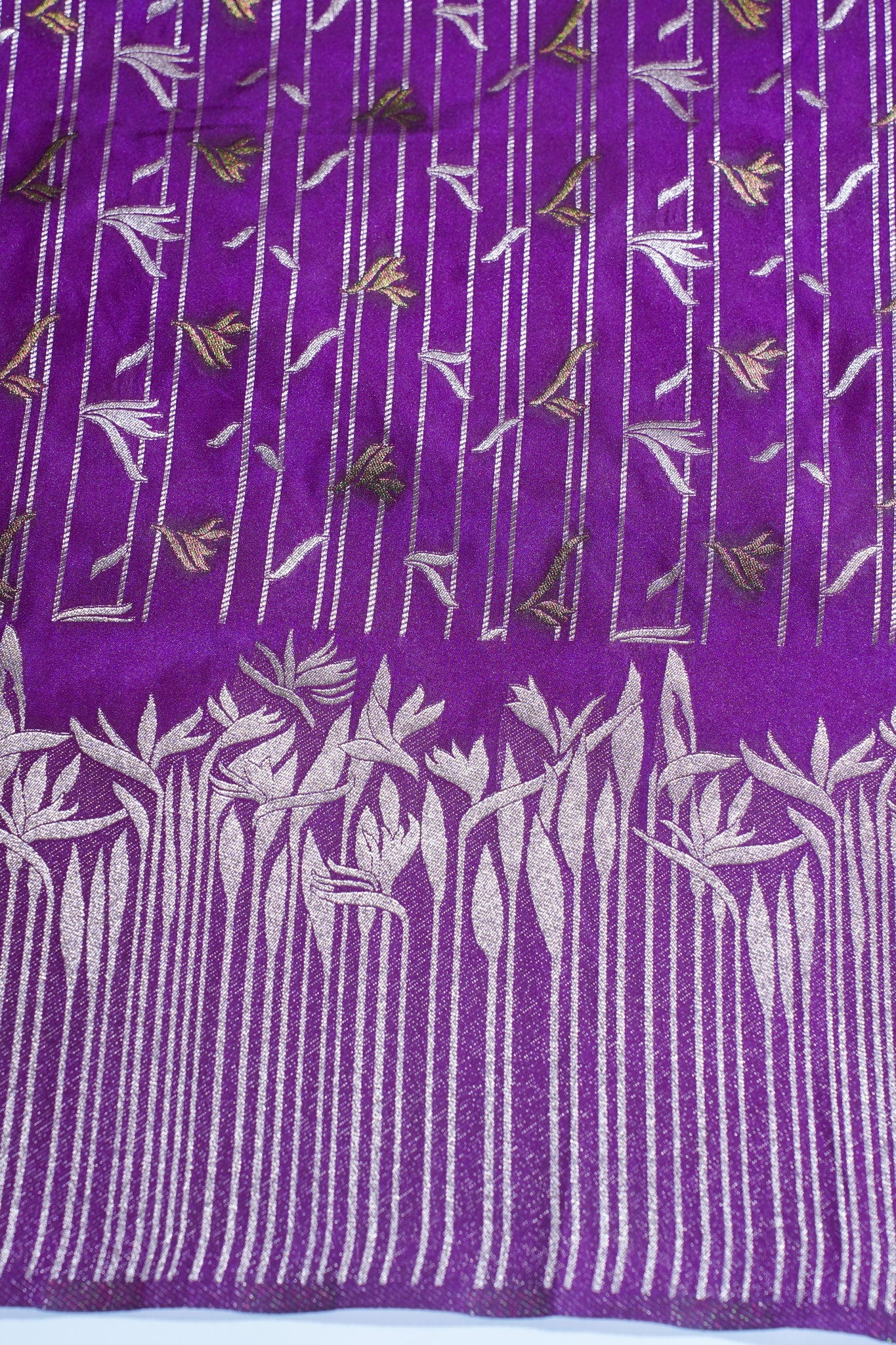 Purple Banarasi Woven Katan Silk Saree