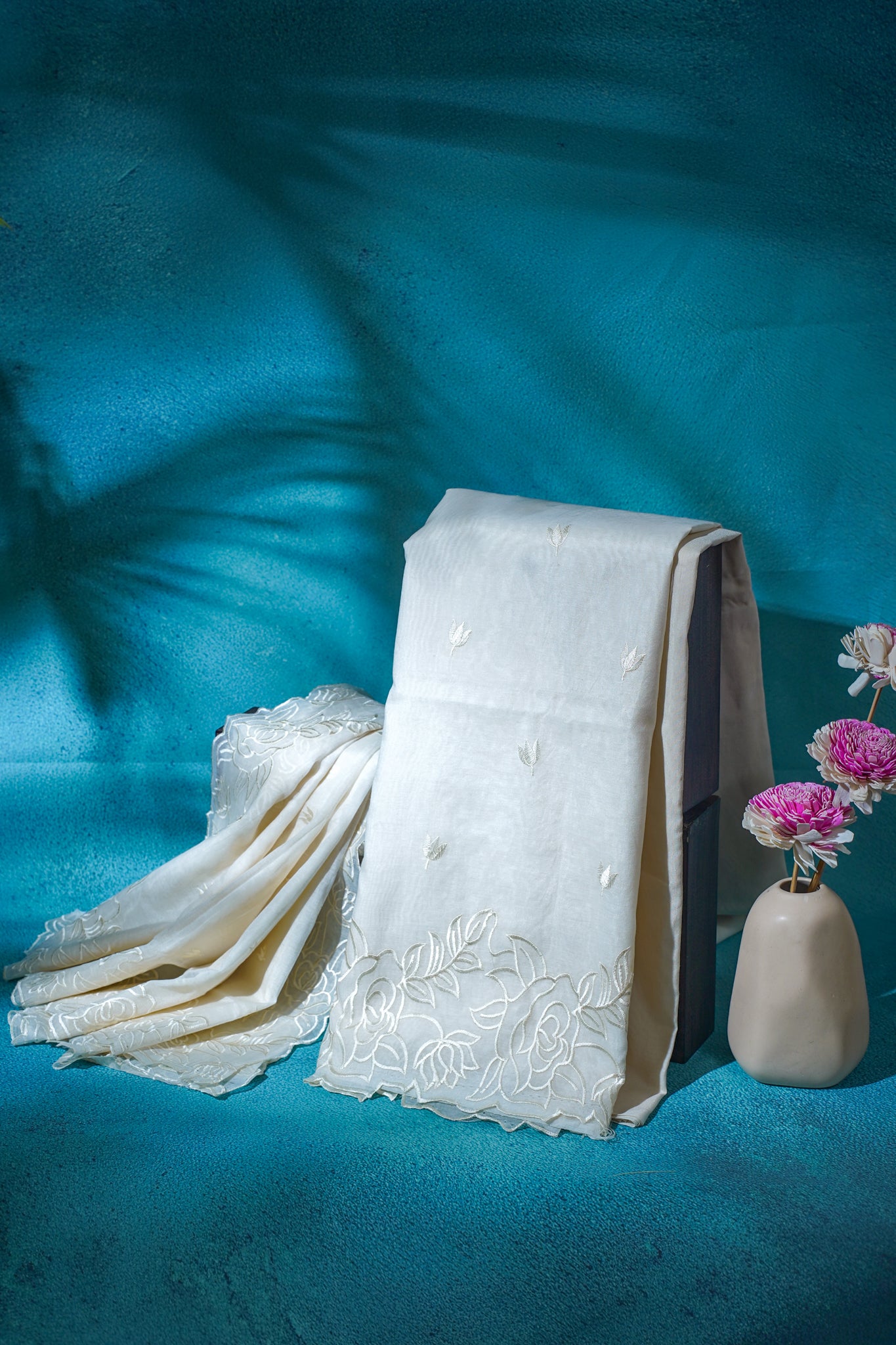 Ivory Mul Cotton–Mul Chanderi Suit Set