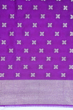 Orange Mushroo Silk Saree with Purple Border and Pallu
