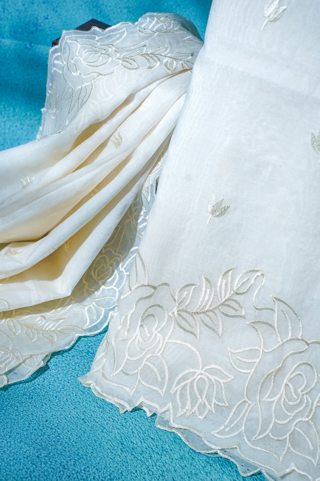 Ivory Mul Cotton–Mul Chanderi Suit Set