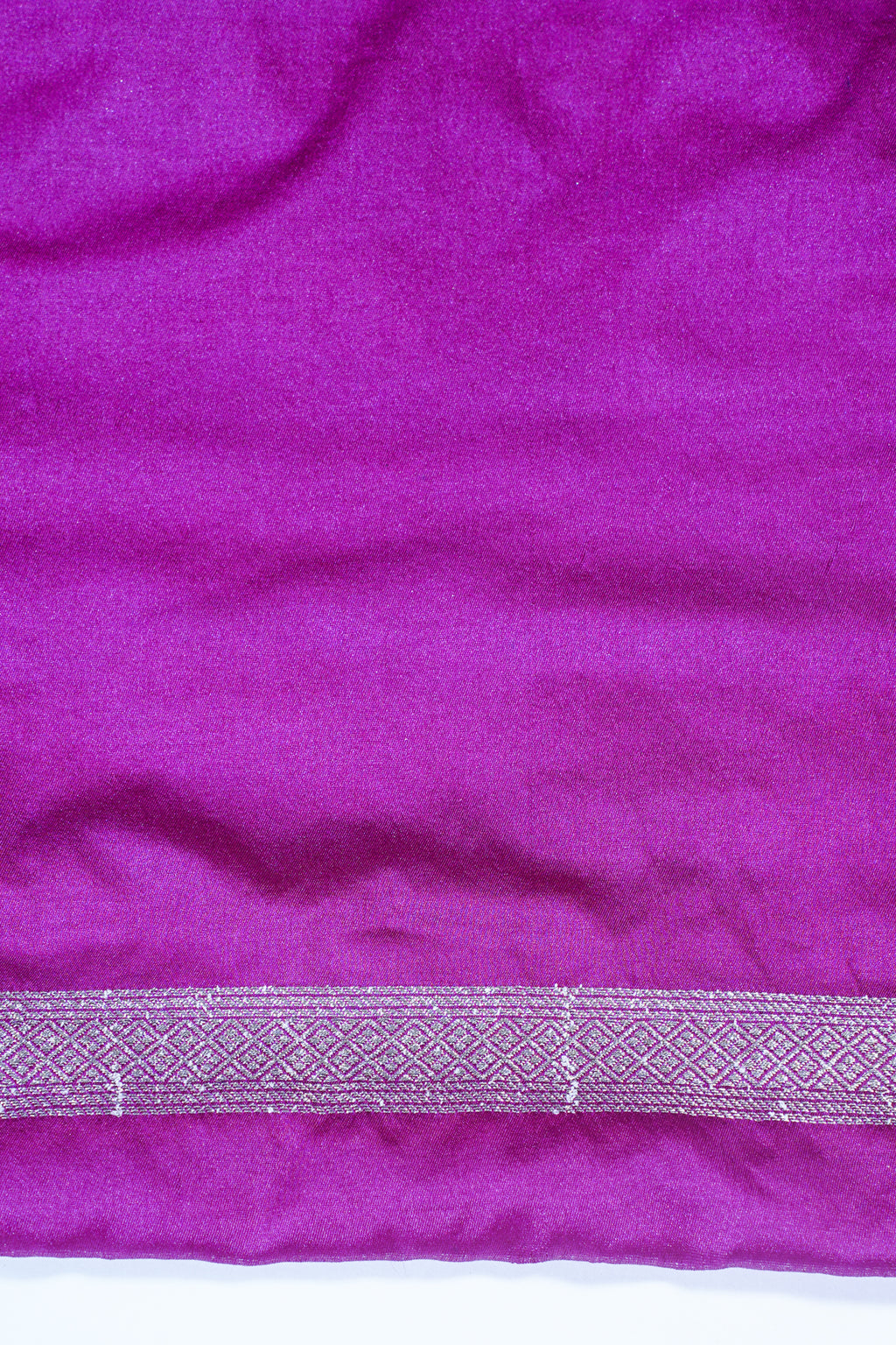 Orange Mushroo Silk Saree with Purple Border and Pallu