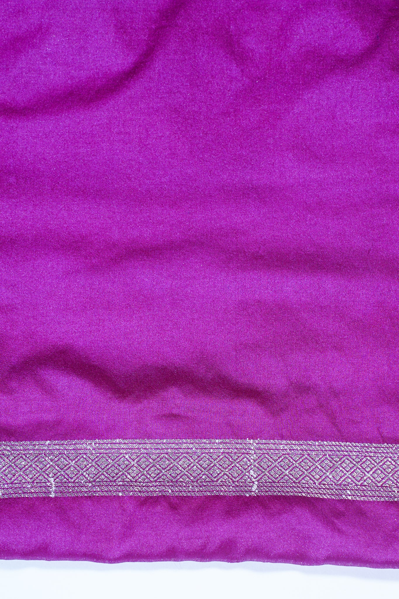 Orange Mushroo Silk Saree with Purple Border and Pallu